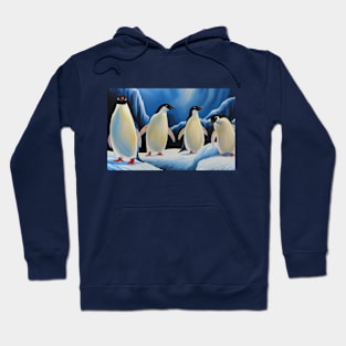 Penguins Oil Painting Hoodie